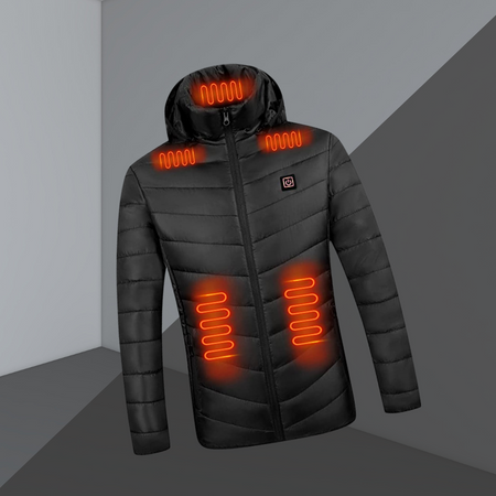 Full-zip, smart electric heated jacket