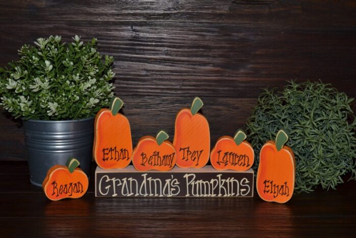 Personalized Pumpkins Family Block Set